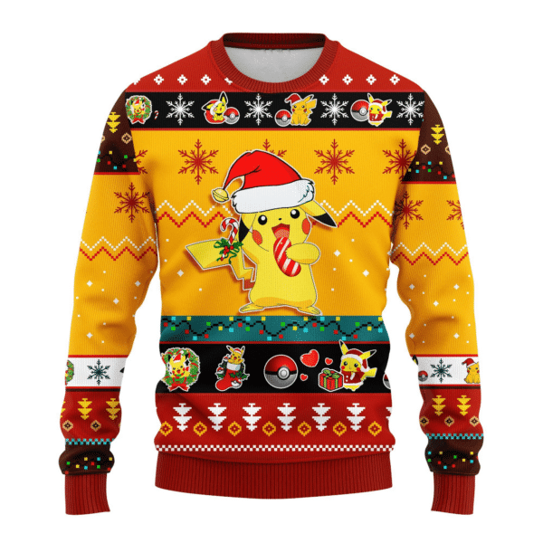 Pokemon Anime Pikachu 4 Ugly Sweater Gifts, Pokemon Anime Gift Fan Ugly Sweater 710
