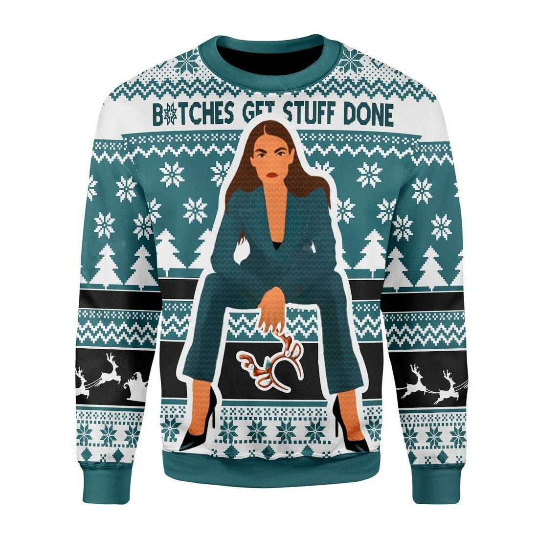 B*tches Get Stuff Done Ugly Sweater, B*tches Get Stuff Done Aoc Christmas Sweater, B*tches Get Stuff Done Aoc Shirt