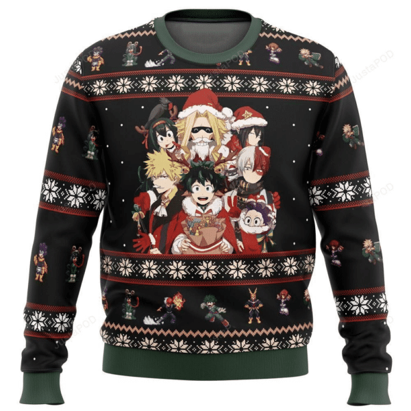 My Hero Academia Anime Boku No Holiday 15 Ugly Sweater Gifts, My Hero Academia Anime Gift Fan Ugly Sweater 645