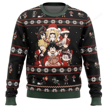My Hero Academia Anime Boku No Holiday 15 Ugly Sweater Gifts, My Hero Academia Anime Gift Fan Ugly Sweater 645