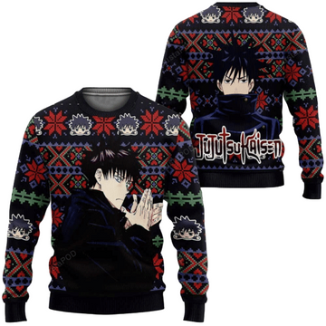 Jujutsu Kaisen Anime Megumi Fushiguro 6 Ugly Sweater Gifts, Jujutsu Kaisen Anime Gift Fan Ugly Sweater 126