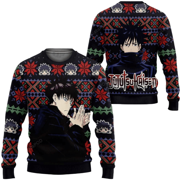 Jujutsu Kaisen Anime Megumi Fushiguro 6 Ugly Sweater Gifts, Jujutsu Kaisen Anime Gift Fan Ugly Sweater 126