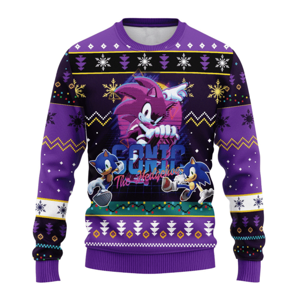 Sonic The Hedgehog 2 Ugly Sweater Gifts, Sonic Gift Fan Ugly Sweater 925