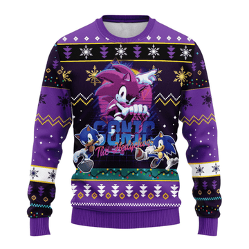 Sonic The Hedgehog 2 Ugly Sweater Gifts, Sonic Gift Fan Ugly Sweater 925