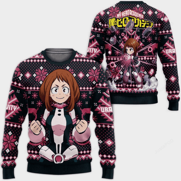 My Hero Academia Anime Ochaco Uraraka 10 Ugly Sweater Gifts, My Hero Academia Anime Gift Fan Ugly Sweater 166