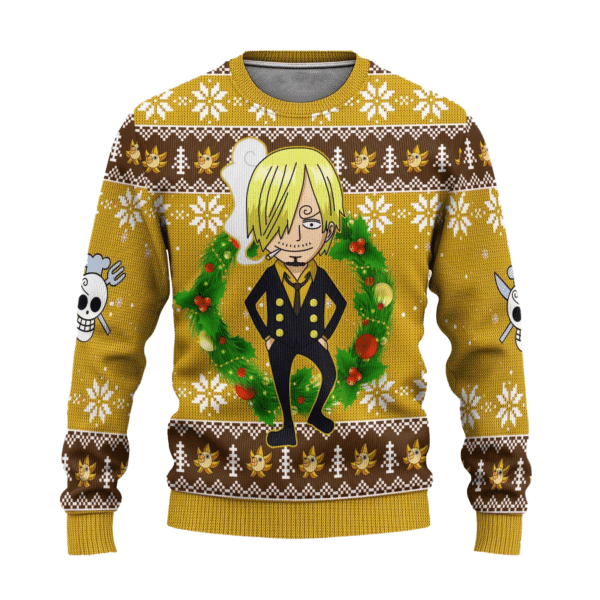 One Piece Anime Sanji 55 Ugly Sweater Gifts, One Piece Anime Gift Fan Ugly Sweater 897