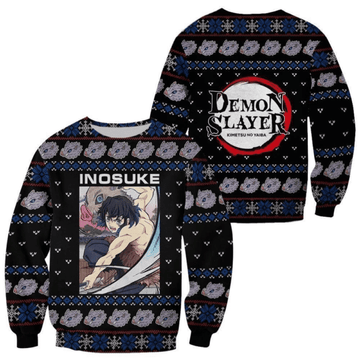 Demon Slayer Kimetsu No Yaiba Anime Hashibira Inosuke 39 Ugly Sweater, Demon Slayer Anime Gift Fan Ugly Sweater 585