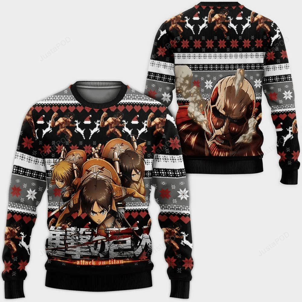 Attack On Titan Anime Aot Squad Ugly Sweater, Attack On Titan Anime Gift Fan Ugly Sweater