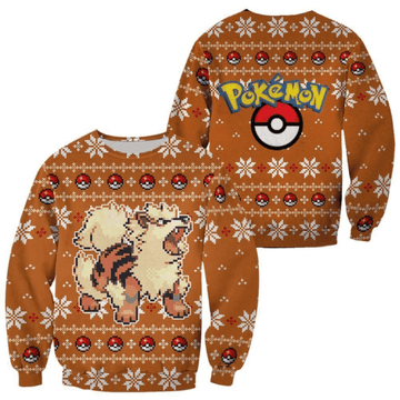 Pokemon Anime Arcanine 38 Ugly Sweater, Pokemon Anime Gift Fan Ugly Sweater 741