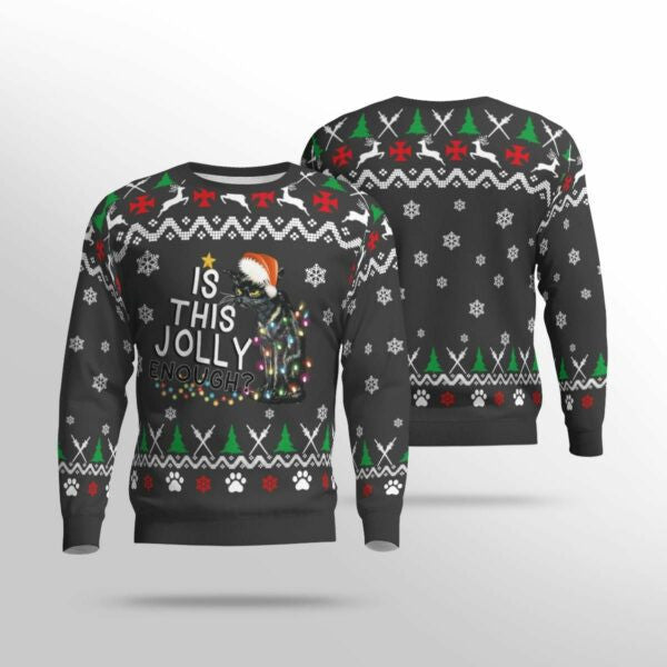 Is This Jolly Enough Cat Ugly Sweater, Christmas Gift, Is This Jolly Enough Cat Ugly Christmas Sweater 312