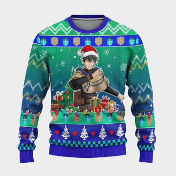 Black Clover Anime Yuno 2 Ugly Sweater Gifts, Black Clover Anime Gift Fan Ugly Sweater 97