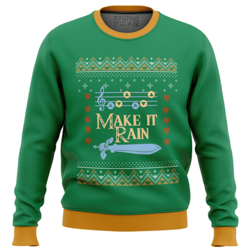 Zelda Make It Rain The Legend Of Zelda Ugly Sweater Gifts, The Legend Of Zelda Gift Fan Ugly Sweater 768