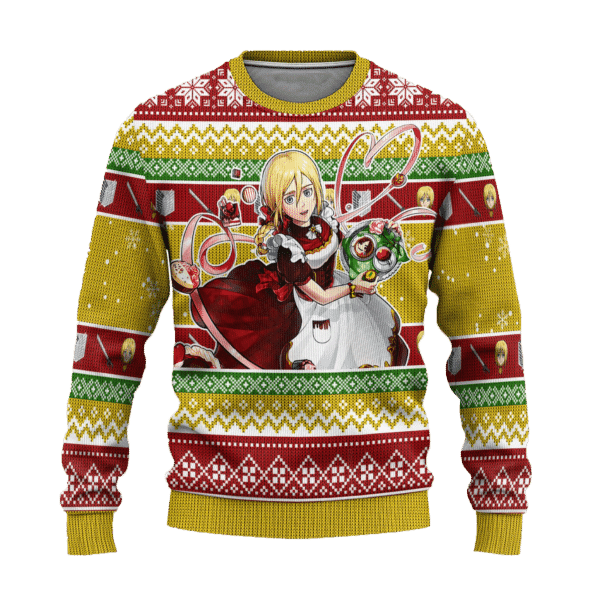 Attack On Titan Anime Historia Reiss Ugly Sweater Gifts, Attack On Titan Anime Gift Fan Ugly Sweater 702