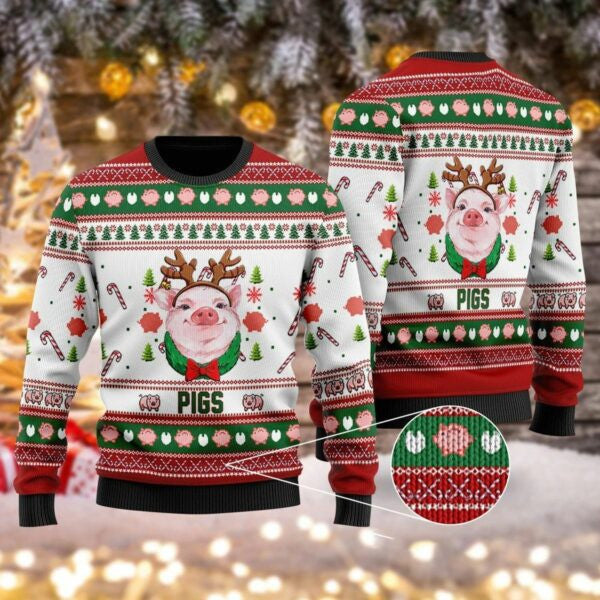 Pig Christmas Ugly Sweater, Pig Christmas Gift, Pig Christmas Shirt 417