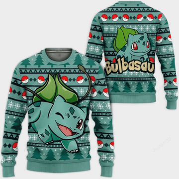 Pokemon Anime Bulbasaur 27 Ugly Sweater, Pokemon Anime Gift Fan Ugly Sweater 955