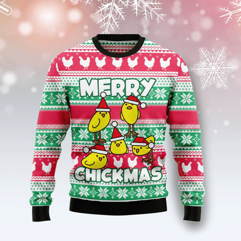 Funny Chicken Merry Chickmas Ugly Christmas Sweater