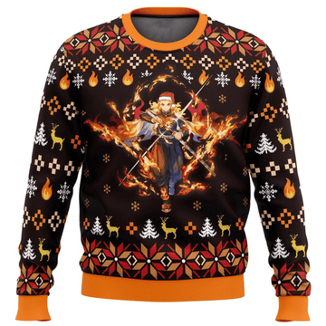 Demon Slayer Kimetsu No Yaiba Anime Rengoku Kyoujurou 36 Ugly Sweater, Demon Slayer Anime Gift Fan Ugly Sweater 104