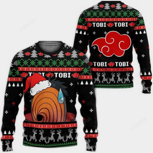 Akatsuki Tobi Naruto Anime 13 Ugly Sweater Gifts, Akatsuki Naruto Anime Gift Fan Ugly Sweater 281