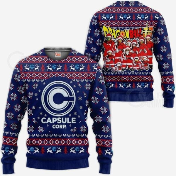 Capsule Corp Ugly Christmas Sweater Anime Dragon Ball Xmas 1k126 Gifts ,dragon Ball Anime Xmas Christmas Gift Fan 381