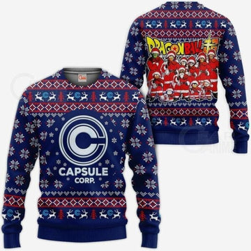 Capsule Corp Ugly Christmas Sweater Anime Dragon Ball Xmas 1k126 Gifts ,dragon Ball Anime Xmas Christmas Gift Fan 381