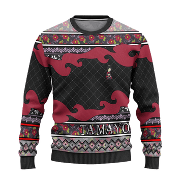 Demon Slayer Kimetsu No Yaiba Anime Tamayo 48 Ugly Sweater Gifts, Demon Slayer Anime Gift Fan Ugly Sweater