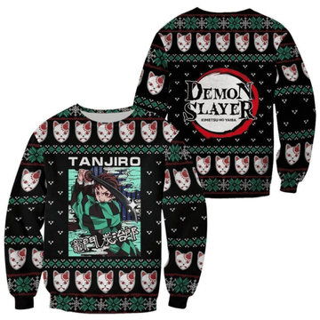 Demon Slayer Kimetsu No Yaiba Anime Kamado Tanjiro 21 Ugly Sweater, Demon Slayer Anime Gift Fan Ugly Sweater 454