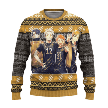 Haikyuu Anime Msby Black Jackal 15 Ugly Sweater Gifts, Haikyuu Anime Gift Fan Ugly Sweater 600