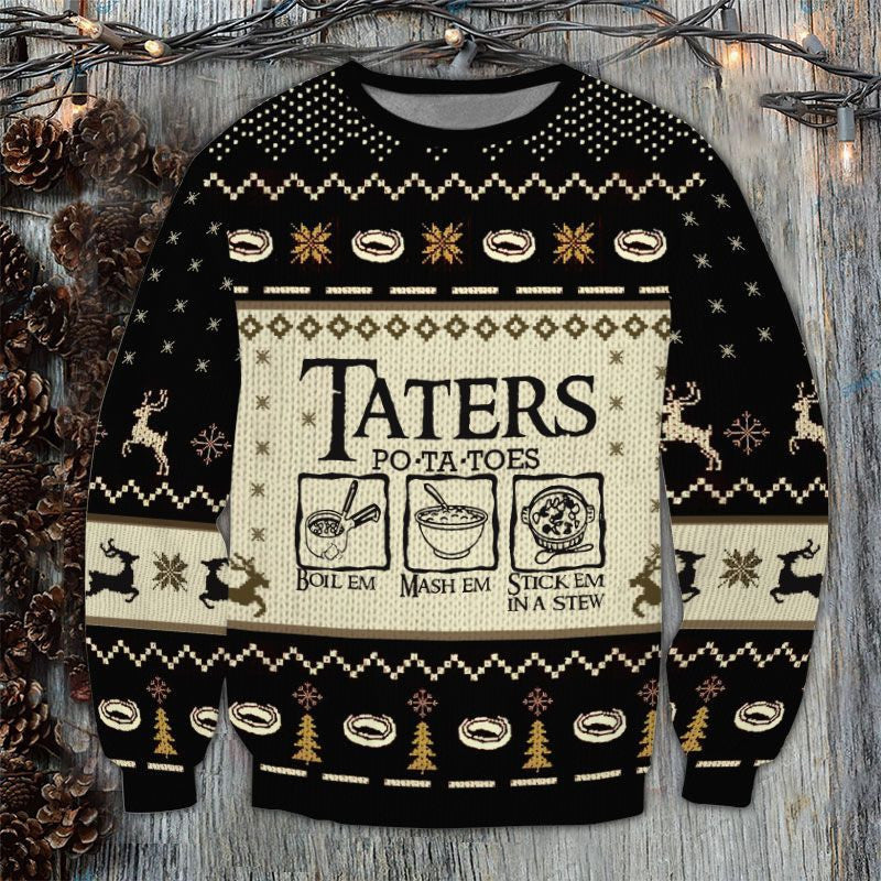 Lotr Taters Potatoes Christmas Sweater