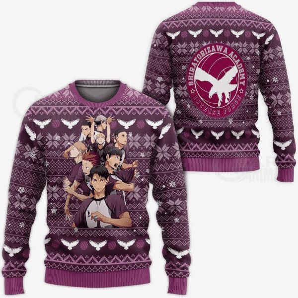 Haikyuu Anime Shiratorizawa Academy 6 Ugly Sweater Gifts, Haikyuu Anime Gift Fan Ugly Sweater 674