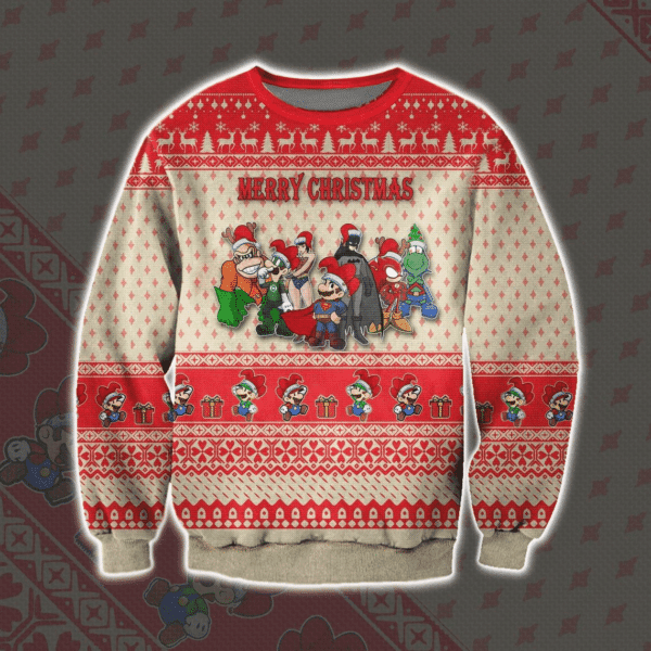 Super Mario Nintendo 7 Ugly Sweater Gifts, Sonic Super Mario Nintendo Gift Fan Ugly Sweater 769