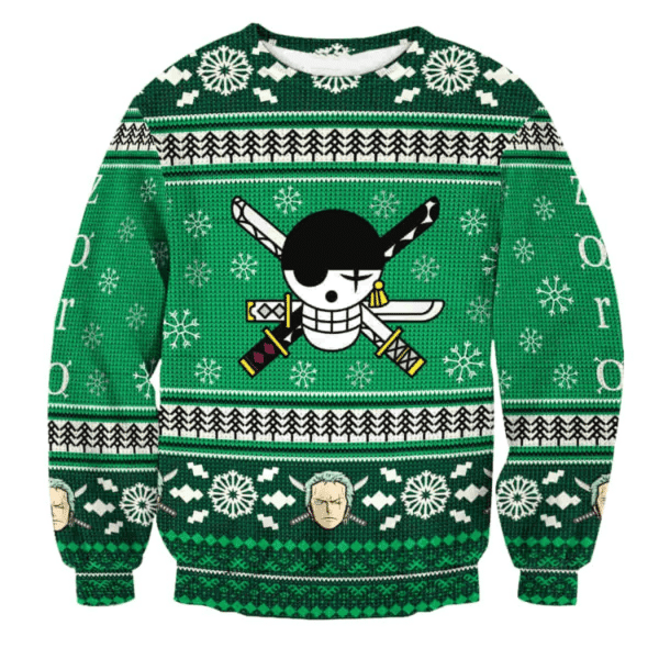 One Piece Anime Roronoa Zoro 7 Ugly Sweater Gifts, One Piece Anime Gift Fan Ugly Sweater 597