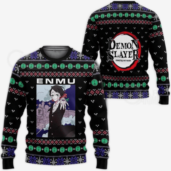 Demon Slayer Kimetsu No Yaiba Anime Enmu 42 Ugly Sweater Gifts, Demon Slayer Anime Gift Fan Ugly Sweater 948