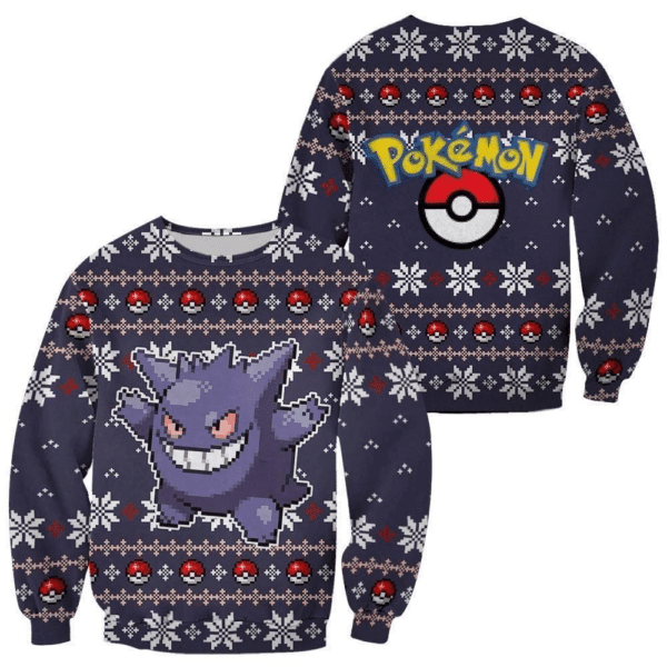 Pokemon Anime Gengar 40 Ugly Sweater Gifts, Pokemon Anime Gift Fan Ugly Sweater 672