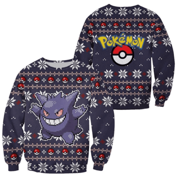 Pokemon Anime Gengar 40 Ugly Sweater Gifts, Pokemon Anime Gift Fan Ugly Sweater 672