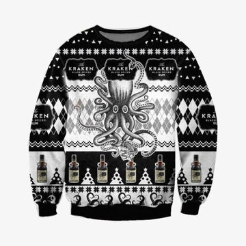 Kraken Black Spiced Rum Ugly Sweater, Octopus Kraken Black Spiced Rum Christmas Shirt 909