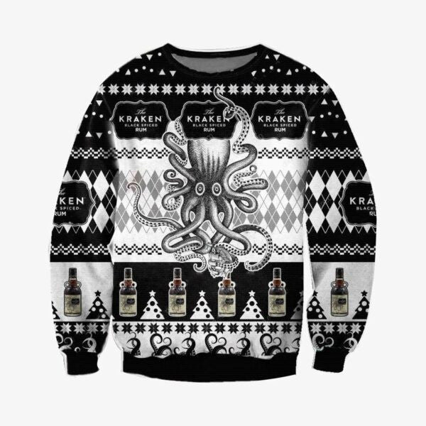 Kraken Black Spiced Rum Ugly Sweater, Octopus Kraken Black Spiced Rum Christmas Shirt 909