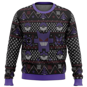 Pokemon Anime Gengar 10 Ugly Sweater, Pokemon Anime Gift Fan Ugly Sweater 876