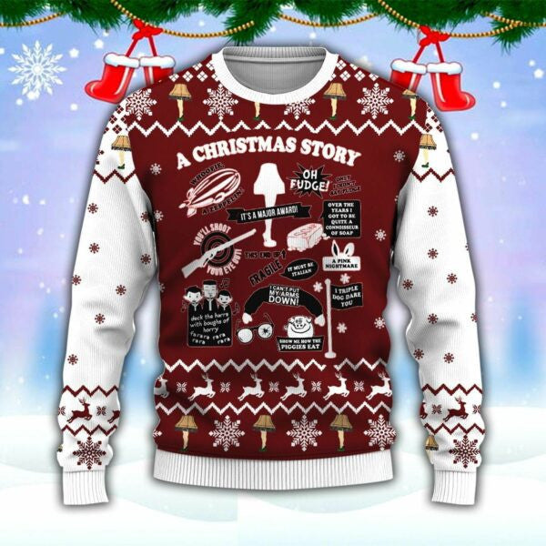 A Christmas Story Ugly Sweater, Christmas Gift, A Christmas Store Ugly Christmas Sweater 462