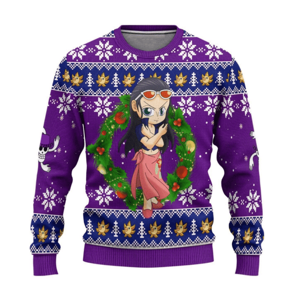 One Piece Anime Nico Robin 22 Ugly Sweater Gifts, One Piece Anime Gift Fan Ugly Sweater 744