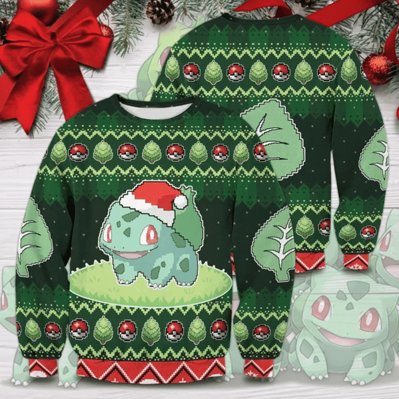 Christmas Bulbasaur Ugly Christmas Sweater