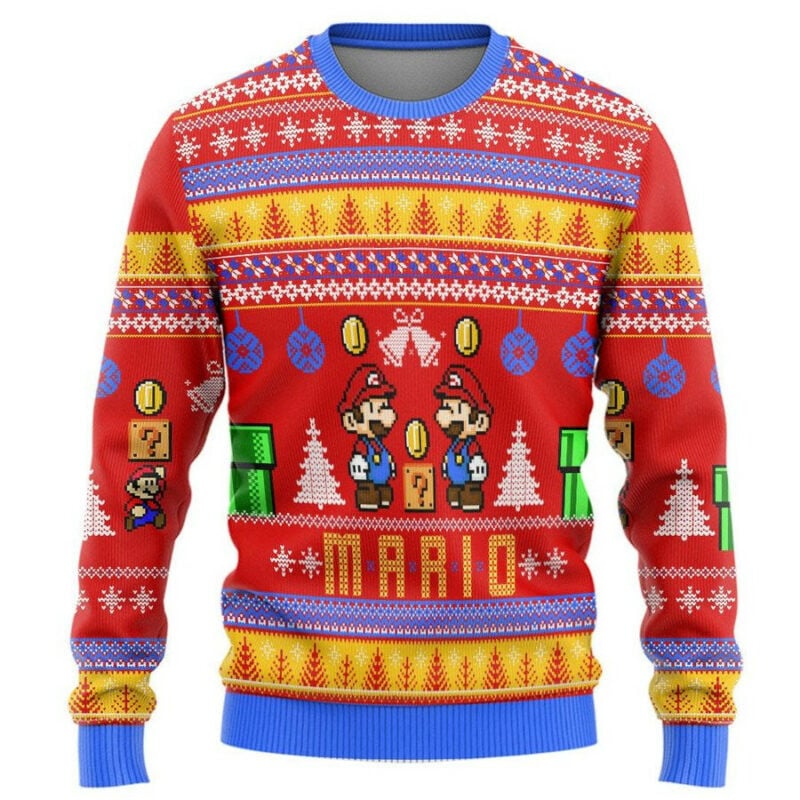 Super Mario Mario Coin Ugly Christmas Sweater