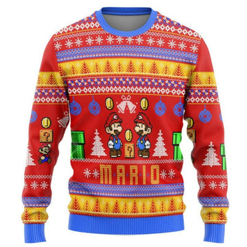 Super Mario Mario Coin Ugly Christmas Sweater