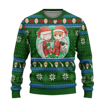 One Punch Man Anime Genos X Saitama 8 Ugly Sweater Gifts, One Punch Man Anime Gift Fan Ugly Sweater 677