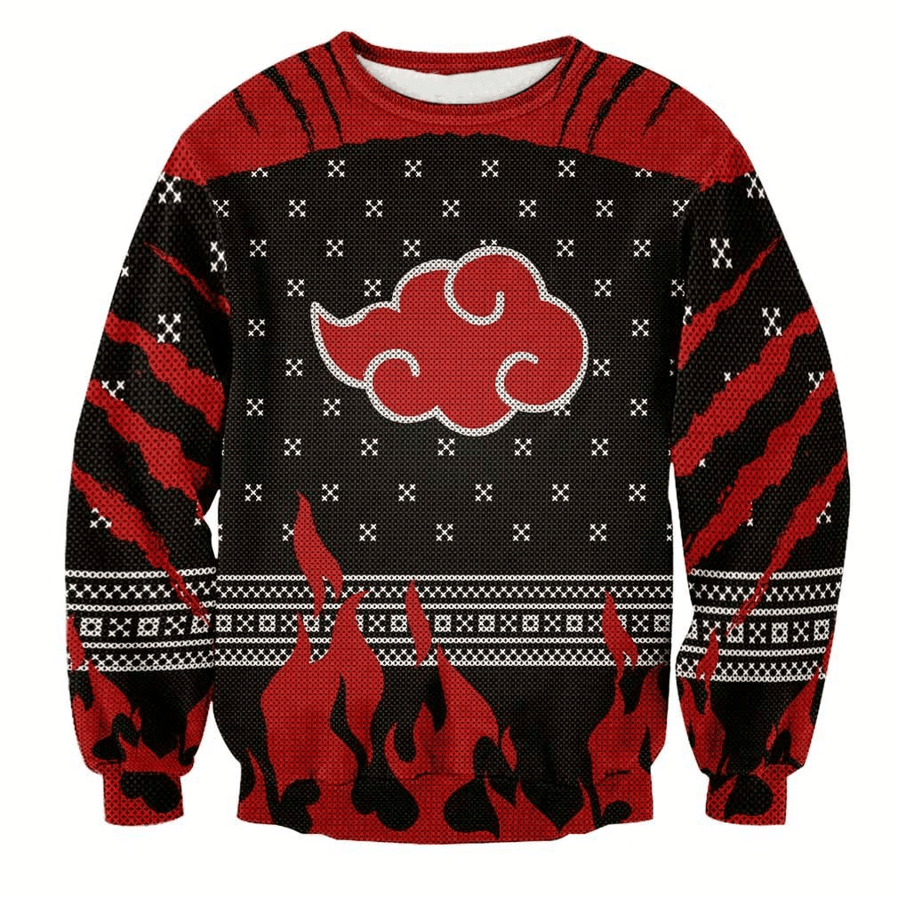 Akatsuki Naruto Anime 9 Ugly Sweater Gifts, Akatsuki Naruto Anime Gift Fan Ugly Sweater