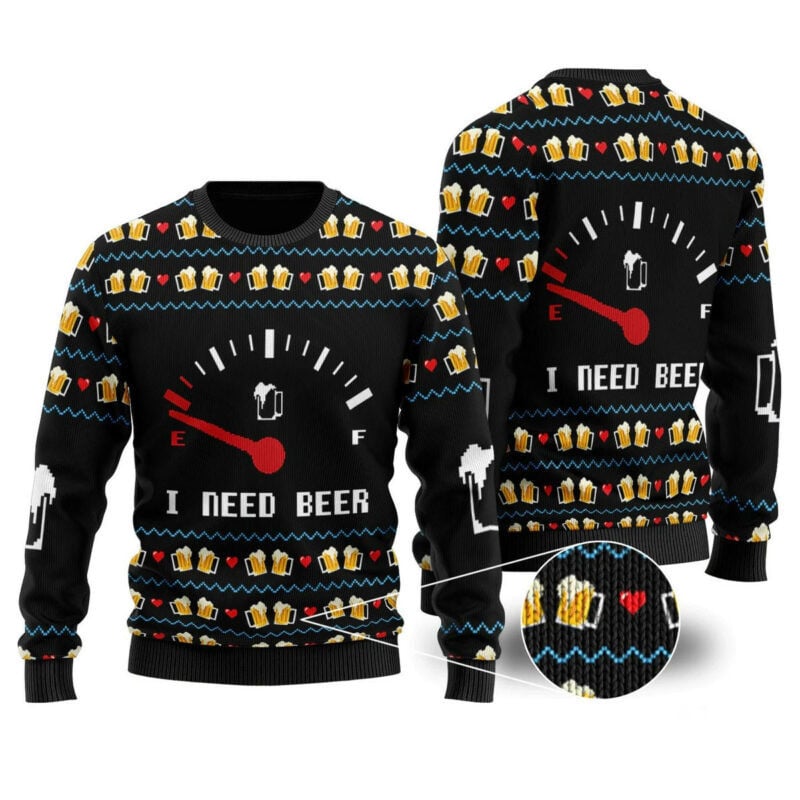 I Need Beer Ugly Christmas Sweater
