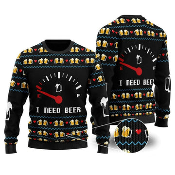 I Need Beer Ugly Christmas Sweater