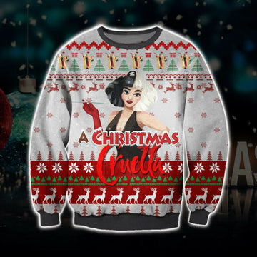 Cruella Movie Merry Christmas Ugly Sweatshirt, Christmas Ugly Sweater
