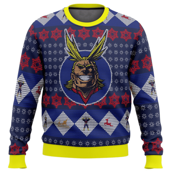 My Hero Academia Anime All Might 1 Ugly Sweater Gifts, My Hero Academia Anime Gift Fan Ugly Sweater 510