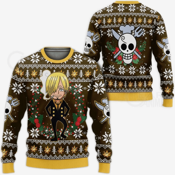 One Piece Anime Sanji 21 Ugly Sweater, One Piece Anime Gift Fan Ugly Sweater 601
