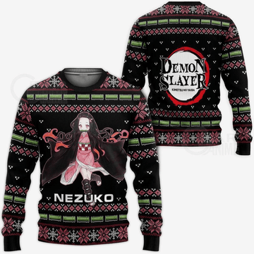 Demon Slayer Kimetsu No Yaiba Anime Kamado Nezuko 4 Ugly Sweater, Demon Slayer Anime Gift Fan Ugly Sweater